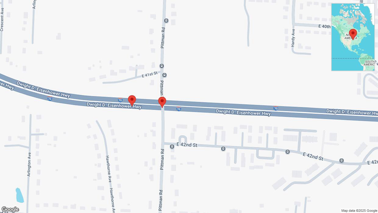A detailed map that shows the affected road due to 'Crash reported on eastbound I-70 in Kansas City' on March 20th at 6:35 p.m.