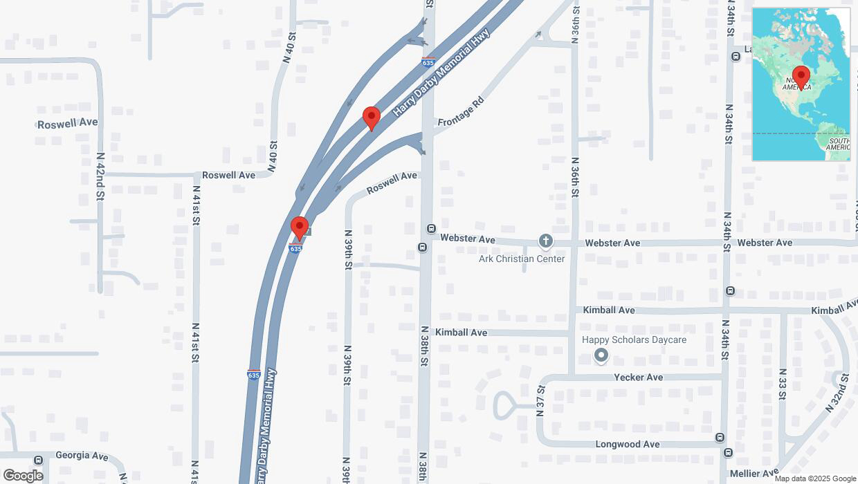 A detailed map that shows the affected road due to 'Crash report: I-635' on March 29th at 3:30 p.m.