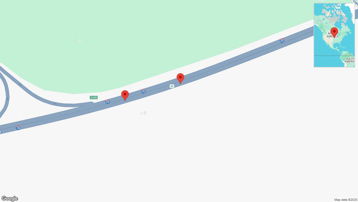 A detailed map that shows the affected road due to 'Broken down vehicle on eastbound I-70 in Bonner Springs' on April 1st at 9:44 p.m.