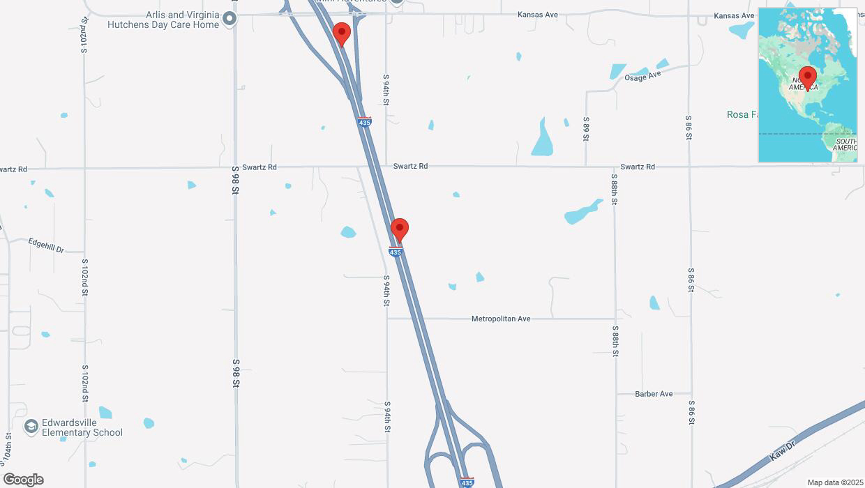 A detailed map that shows the affected road due to 'Crash report: I-435' on April 3rd at 5:26 p.m.
