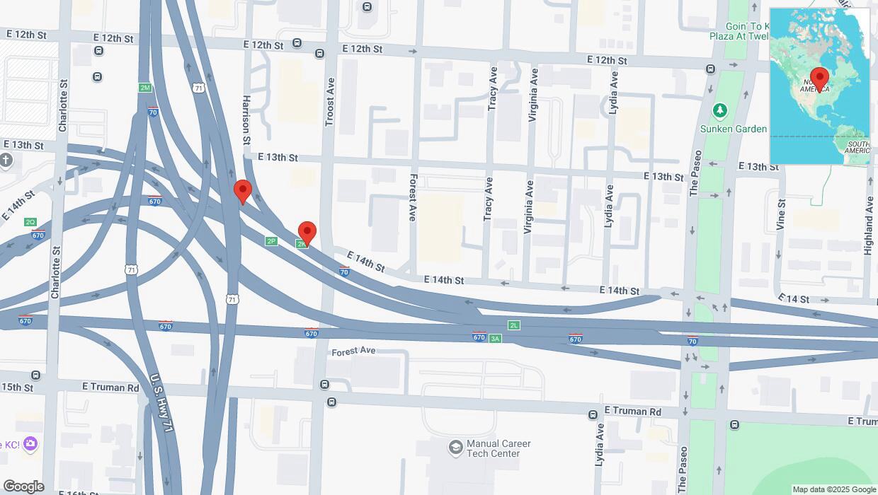 A detailed map that shows the affected road due to 'Crash update: I-70' on April 5th at 12:49 p.m.