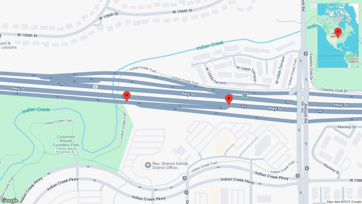 A detailed map that shows the affected road due to 'Crash update: U.S. 50' on April 7th at 5:37 p.m.