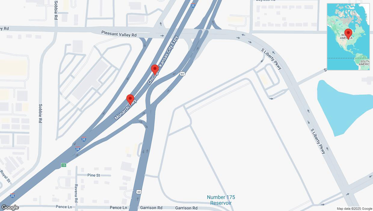 A detailed map that shows the affected road due to 'Crash report: I-35' on April 9th at 4:06 p.m.