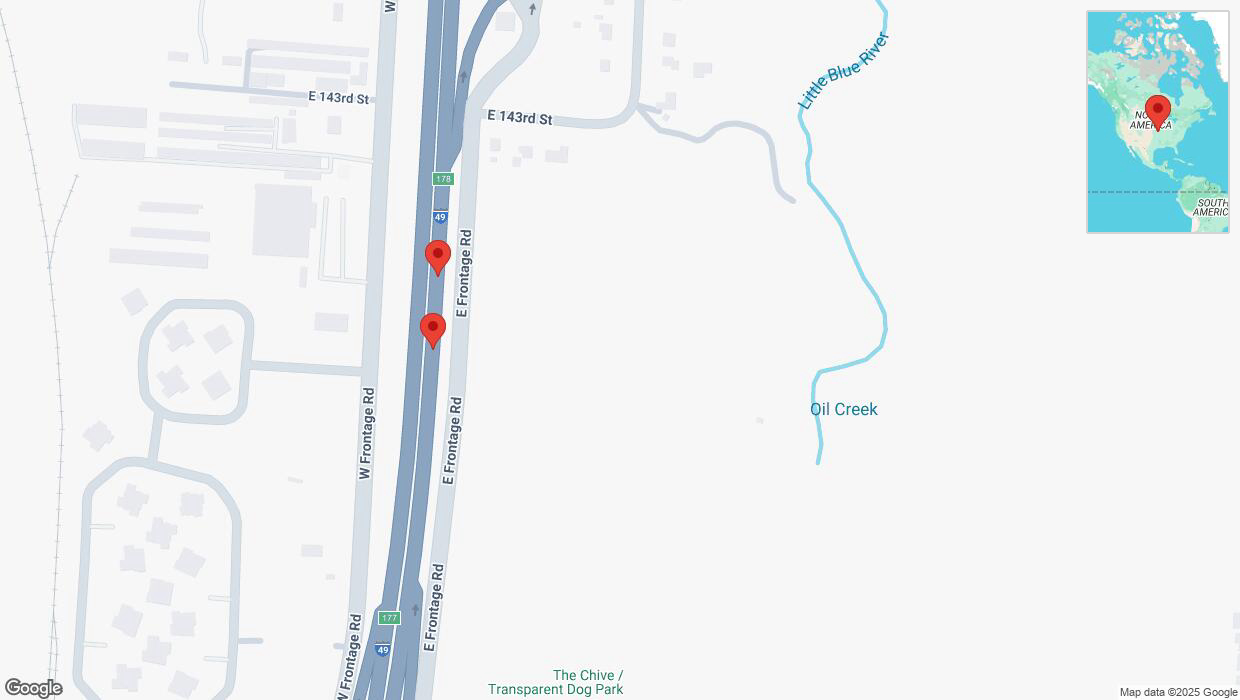 A detailed map that shows the affected road due to 'Crash reported on northbound I-40/US-71 in Kansas City' on April 9th at 4:57 p.m.