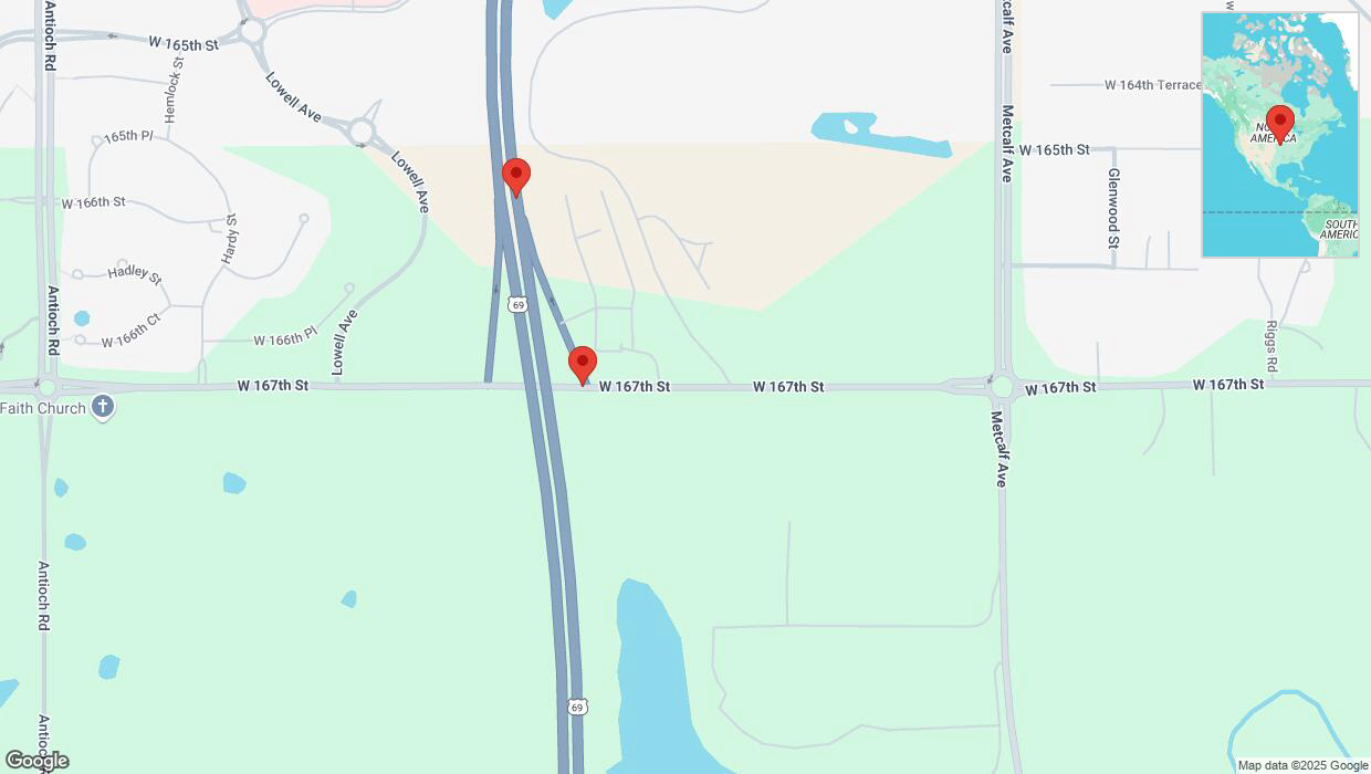 A detailed map that shows the affected road due to 'Overland Park: West 167th Street temporarily closed' on April 10th at 5:18 p.m.