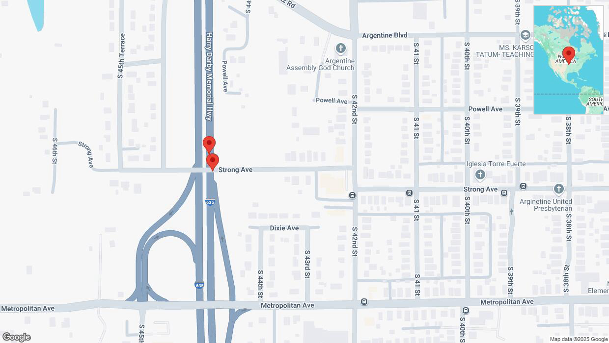 A detailed map that shows the affected road due to 'Broken down vehicle on Dixie Avenue in Kansas City' on April 10th at 6:10 p.m.