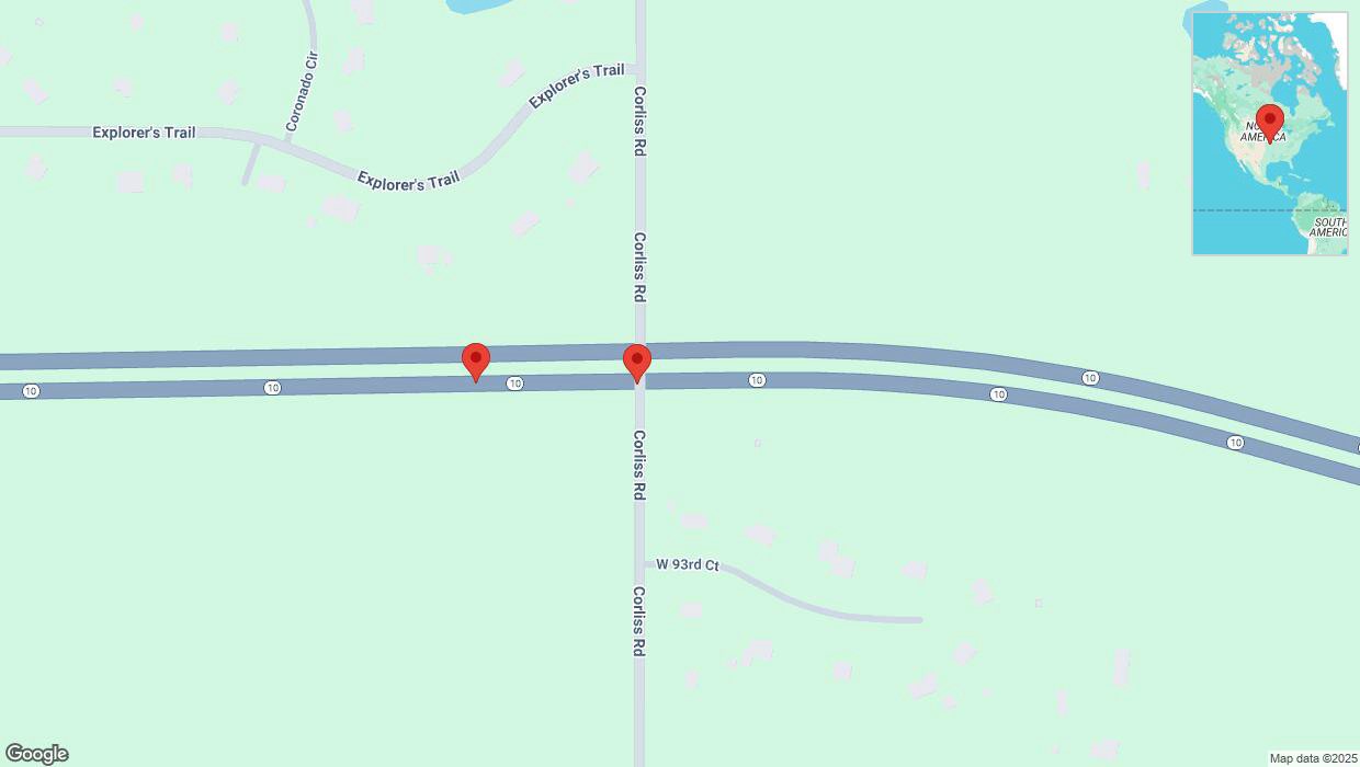 A detailed map that shows the affected road due to 'Broken down vehicle on eastbound K-10 in De Soto' on April 10th at 8:06 p.m.