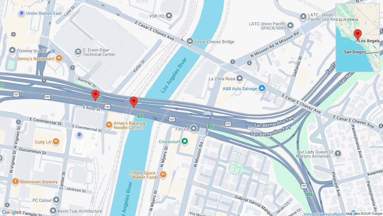A detailed map that shows the affected road due to 'Reports of a crash on northbound Hwy. 101' on June 25th at 1:02 a.m.