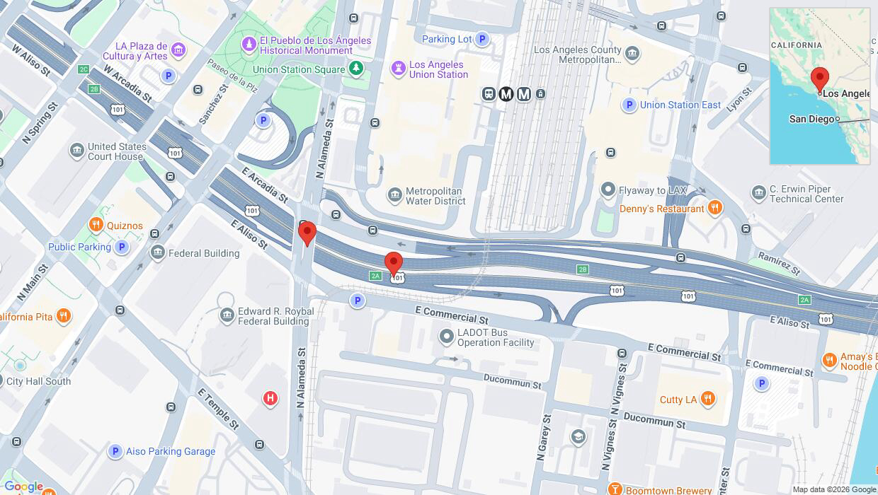 A detailed map that shows the affected road due to 'A crash has been reported on southbound Highway 101' on June 25th at 1:07 a.m.
