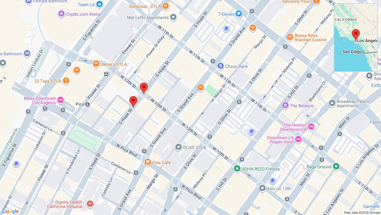 A detailed map that shows the affected road due to 'Crash report: South Hope Street' on June 25th at 9:42 a.m.