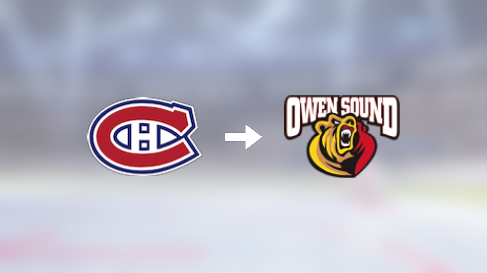 Owen Sound Attack recruit forward Cedrick Guindon from Montréal Canadiens