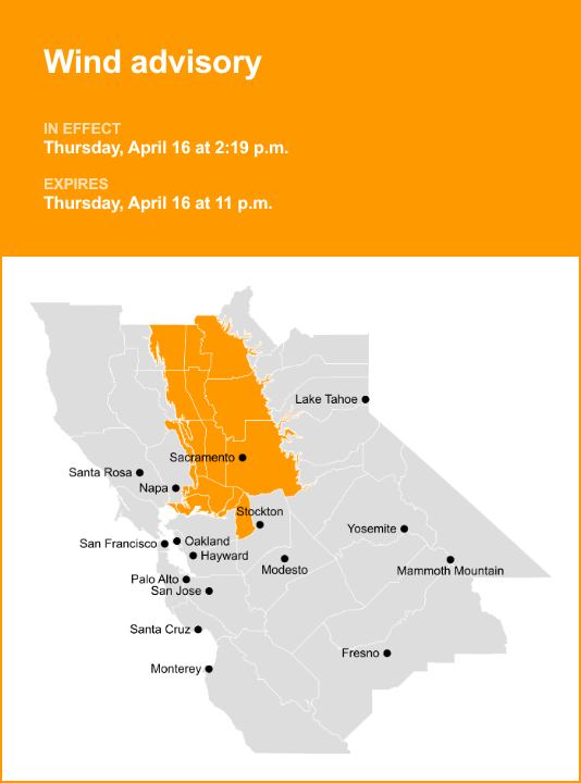 Wind advisory affecting Delta until Thursday night – The Mercury News