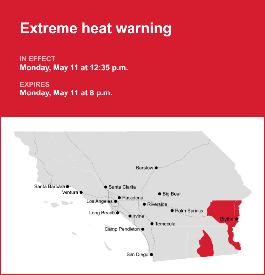 Extreme heat warning affecting Riverside County Monday – temperatures ...