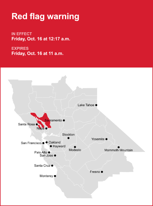 Red flag warning issued for North Bay Interior Mountains until Friday ...